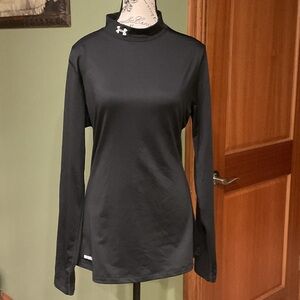 Under Armour Women's Black Mock Neck Long Sleeve Tee, Sz XL